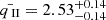 $ \bar{q_{\text{ II}}} = 2.53^{+0.14}_{-0.14} $