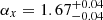 $ \alpha_{x} = 1.67^{+0.04}_{-0.04} $