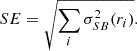 $$ \begin{aligned} SE = \sqrt{\sum _i{\sigma ^2_{SB}(r_i)}}. \end{aligned} $$