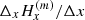 $ \Delta _{x}H_{x}^{(m)}/\Delta x $