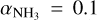 ${\alpha _{{\rm{N}}{{\rm{H}}_3}}} = 0.1$