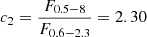 $ c_{2}=\frac{F_{0.5-8}}{F_{0.6-2.3}} = 2.30 $