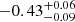 $ -0.43^{+0.06}_{-0.09} $