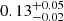 $ 0.13^{+0.05}_{-0.02} $