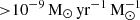 $ { > }10^{-9}\,\rm{M_{\odot}\,yr^{-1}\,M_{\odot}^{-1}} $