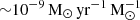 $ {\sim}10^{-9}\,\rm{M_{\odot}\,yr^{-1}\,M_{\odot}^{-1}} $