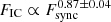 $ F_{\mathrm{IC}} \propto F_{\mathrm{sync}}^{0.87 \pm 0.04} $