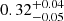 $ 0.32^{+0.04}_{-0.05} $