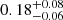$ 0.18_{-0.06}^{+0.08} $
