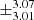 $ \pm^{\text{3.07}}_{\text{3.01}} $