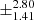 $ \pm^{\text{2.80}}_{\text{1.41}} $