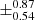 $ \pm^{\text{0.87}}_{\text{0.54}} $