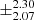 $ \pm^{\text{2.30}}_{\text{2.07}} $