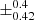 $ \pm^{\text{0.4}}_{\text{0.42}} $