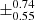 $ \pm^{\text{0.74}}_{\text{0.55}} $