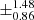 $ \pm^{\text{1.48}}_{\text{0.86}} $