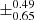 $ \pm^{\text{0.49}}_{\text{0.65}} $