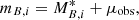 $$ \begin{aligned} m_{B,i} = M_{B,i}^* + \mu _{\rm obs}, \end{aligned} $$