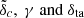 $ \tilde{\delta}_c , \ \gamma \ \rm{and} \ {\delta_{\mathrm{ta}}} \ $