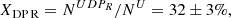 $$ \begin{aligned} X_{\rm DP\,R} = N^{UDP_R}/N^{U} = 32 \pm 3\%, \end{aligned} $$