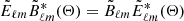 $ \tilde{E}_{\ell m}\tilde{B}_{\ell m}^{*} (\mathbf{\Theta}) = \tilde{B}_{\ell m}\tilde{E}_{\ell m}^{*} (\mathbf{\Theta}) $
