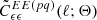 $ \tilde{C}^{EE(pq)}_{\epsilon \epsilon}(\ell; \mathbf{\Theta}) $