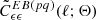 $ \tilde{C}^{EB(pq)}_{\epsilon \epsilon}(\ell; \mathbf{\Theta}) $