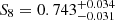 $ S_{8} = 0.743^{+0.034}_{-0.031} $