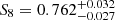 $ S_{8} = 0.762^{+0.032}_{-0.027} $