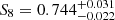 $ S_{8} = 0.744^{+0.031}_{-0.022} $