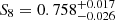 $ S_{8} = 0.758^{+0.017}_{-0.026} $