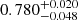 $ 0.780^{+0.020}_{-0.048} $