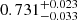 $ 0.731^{+0.023}_{-0.033} $