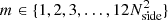 $ m \in \{1, 2, 3, \ldots, 12 N_{\mathrm{side}}^{2} \} $