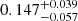 $ 0.147^{+0.039}_{-0.057} $