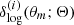 $ \delta_{\mathrm{log}}^{(i)}(\theta_{m}; \mathbf{\Theta}) $