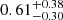 $ 0.61^{+0.38}_{-0.30} $