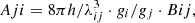 $$ \begin{aligned} Aji=8\pi h/\lambda _{ij}^3\cdot g_i/g_j\cdot Bij,\nonumber \end{aligned} $$
