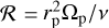 ${\cal R} = r_{\rm{p}}^2{\Omega _{\rm{p}}}/v$