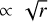 $ \propto \sqrt r $