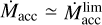 ${\dot M_{{\rm{acc}}}} \simeq \dot M_{{\rm{acc}}}^{\lim }$