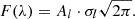 $$ \begin{aligned} F(\lambda ) = A_l \cdot \sigma _l \sqrt{2\pi }. \end{aligned} $$