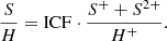$$ \begin{aligned} \frac{S}{H} = \mathrm{ICF}\cdot \frac{S^{+} + S^{2+}}{H^{+}}. \end{aligned} $$