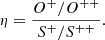 $$ \begin{aligned} \eta = \frac{O^{+}/O^{++}}{S^{+}/S^{++}}. \end{aligned} $$