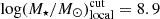 $ \log(M_\star/M_\odot)_\mathrm{local}^\mathrm{cut} = 8.9 $