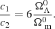 $$ \begin{aligned} \frac{c_1}{c_2} = 6 \frac{\Omega _{\Lambda }^0}{\Omega _{\text{ m}}^0}. \end{aligned} $$