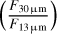 $\left( {{{{F_{30{\rm{\mu m}}}}} \over {{F_{13{\rm{\mu m}}}}}}} \right)$