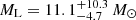 $ M_{\mathrm{L}} = 11.1^{+10.3}_{-4.7}\,M_{\odot} $