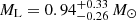 $ M_{\mathrm{L}}=0.94^{+0.33}_{-0.26}\,M_{\odot} $