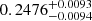 $ 0.2476^{+0.0093}_{-0.0094} $